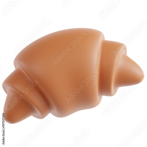 A realistic 3D render of a delicious, golden-brown croissant, perfect for breakfast or a snack