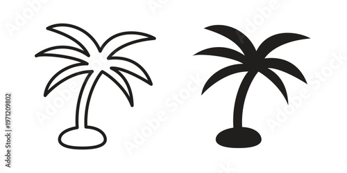 Palm tree icon concepts pack. icon set vector illustrations eps10