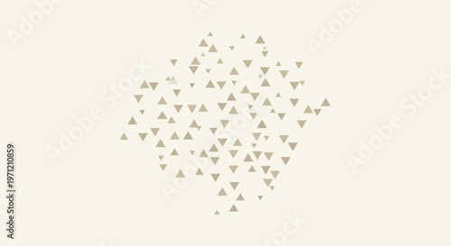 Modern geometric pattern featuring an artful scattering of minimalist triangles in a soft, neutral tone, creating an elegant and abstract backdrop for various creative designs