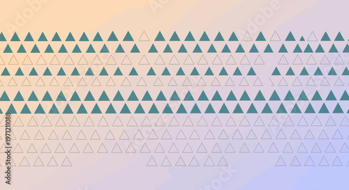 Abstract geometric pattern of teal triangles on a gradient background in a minimalist and modern design