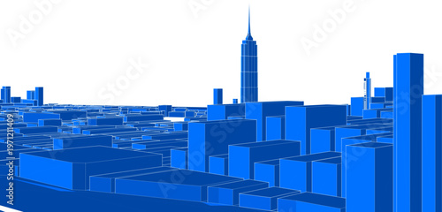 modern city architectural landscape sketch 3d illustration	
