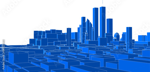 modern city architectural landscape sketch 3d illustration	
