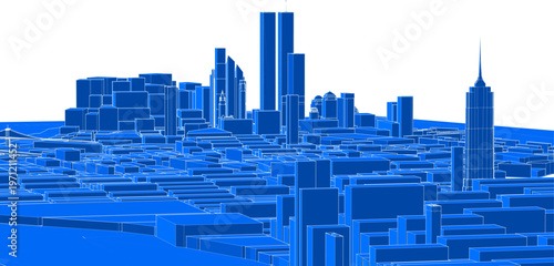 modern city architectural landscape sketch 3d illustration	
