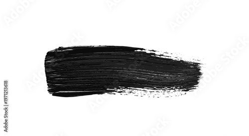 Black Paint Brush Stroke on White Background