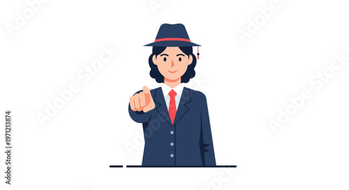 Professional business person pointing finger forward, making a direct call to action, offering guidance or showing the way with confidence and determination