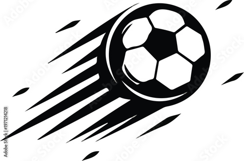 A 3d vector illustration of a round black and white soccer ball isolated on a white background, representing a professional football sport object used for a fun team game competition or leisure activi