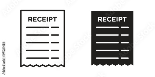 Receipt icon concepts pack. icon set vector illustrations eps10