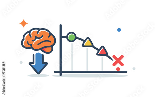 Model drift and declining AI performance over time focused on systems becoming less accurate as real-world data changes, a line chart combined with a