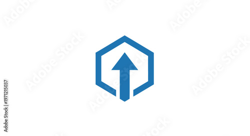 Free Download Abstract geometric logo featuring an upward arrow inside a blue hexagon shape graphic - GFXLoad