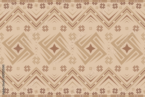 SEAMLESS BROWN SWIRLING WINDMILL PATTERN FABRIC