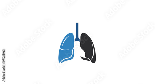 Anatomical illustration of a healthy and unhealthy lung system for medical purposes