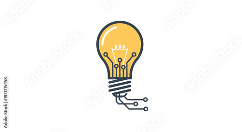 Illustration of a bright light bulb design representing an innovative technology idea