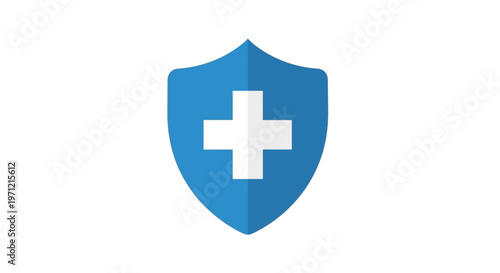 Medical shield symbol representing healthcare protection and safety concept on white background