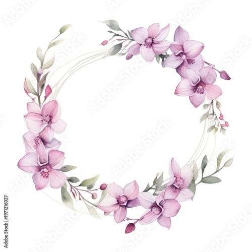 Delicate floral wreath illustration