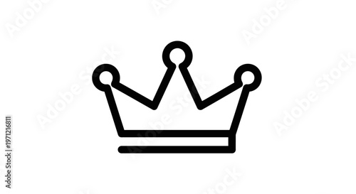 Minimalist Crown Icon: A Royal Symbol in Vector Format, Black on White, Simple Design