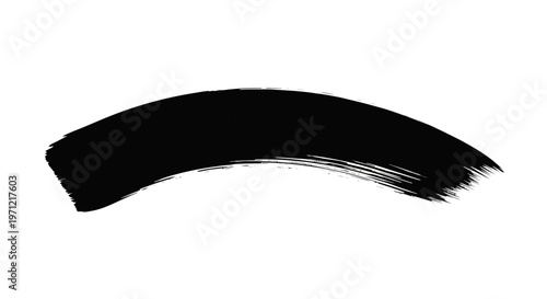 Abstract Black Paint Brush Stroke on White Background