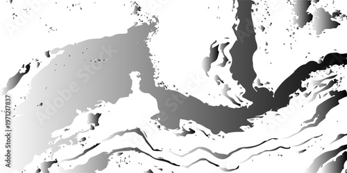 Detailed vector illustration of an ink splashes background featuring a world map with a detailed outline of the Europe continent and Japan on a white earth atlas