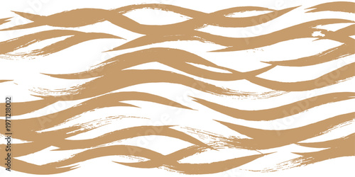 Abstract lion and tiger skin vector illustration with seamless floral patterns featuring green leaves and golden wheat textures for a natural summer wallpaper design