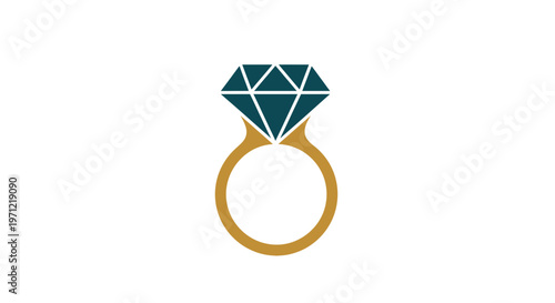 Elegant diamond ring graphic, perfect for engagement announcements and luxury design purposes