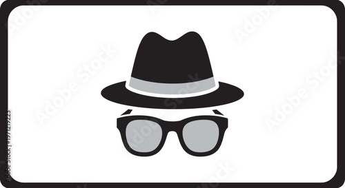 Minimalist Spy Illustration Depicting Intrigue and Secrecy, Perfect for Designs