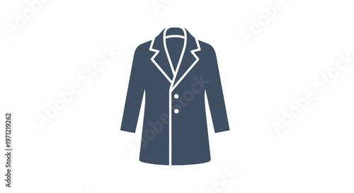 Minimalist Blue Coat Icon Design Representing Fashion and Elegant Style Without Commas