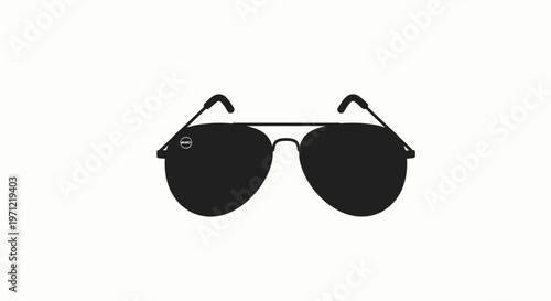 Silhouette of Aviator Sunglasses in Black Against a White Background