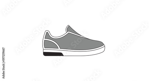 Minimalist Illustration of a Slip-On Shoe Against a Pure White Background