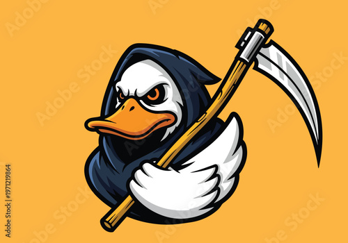 Grim reaper duck mascot with a scythe: Gaming logo - Gaming Mascot - esport mascot vector illustration  Logo, Mascot, E-Sport, vector mascot - Mascot Logo