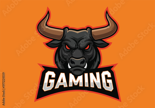 Bull gaming mascot logo vector graphic: Gaming logo - Gaming Mascot - esport mascot vector illustration  Logo, Mascot, E-Sport, vector mascot - Mascot Logo