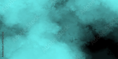 Abstract vector paint splash, isolated on black backdrop. Aquarelle beautiful texture. Graphic design for your project. Bizarre forms of blue powder explosion on black background. 