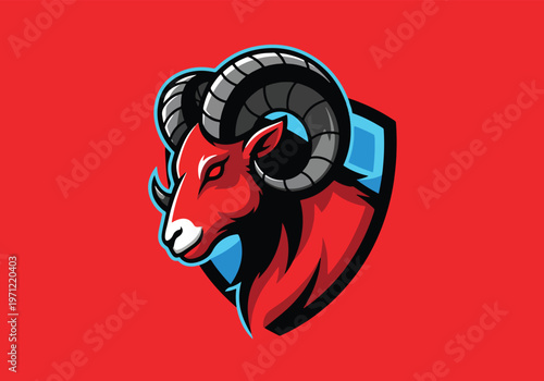 Aggressive red ram head mascot logo design: Gaming logo - Gaming Mascot - esport mascot vector illustration  Logo, Mascot, E-Sport, vector mascot - Mascot Logo