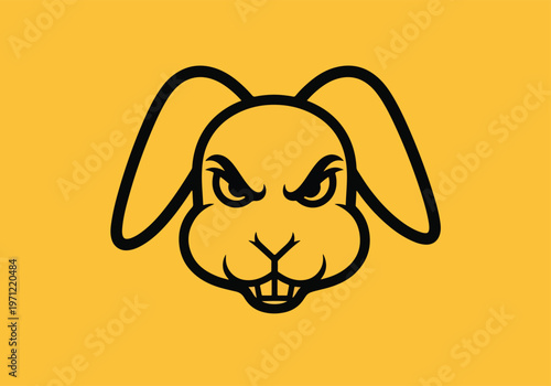 Angry rabbit head line art mascot logo: Gaming logo - Gaming Mascot - esport mascot vector illustration  Logo, Mascot, E-Sport, vector mascot - Mascot Logo