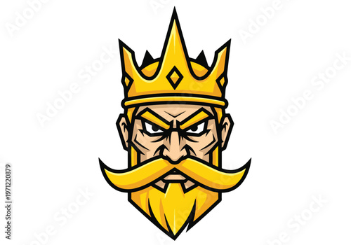 King mascot character with golden crown: Gaming logo - Gaming Mascot - esport mascot vector illustration  Logo, Mascot, E-Sport, vector mascot - Mascot Logo
