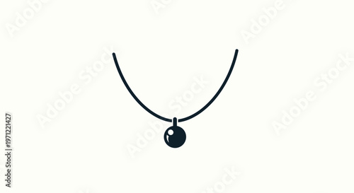 Minimalist Jewelry Illustration: A Stylish Necklace Design in Modern Black and White Format