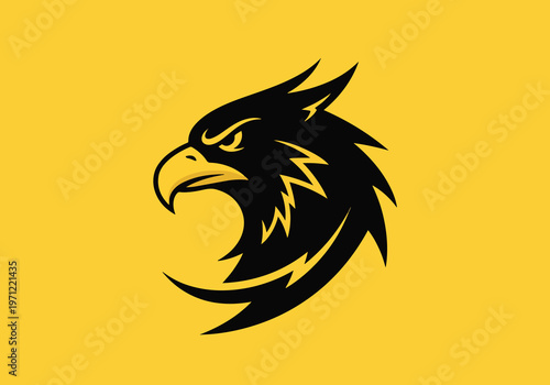 Black eagle head profile icon design: Gaming logo - Gaming Mascot - esport mascot vector illustration  Logo, Mascot, E-Sport, vector mascot - Mascot Logo