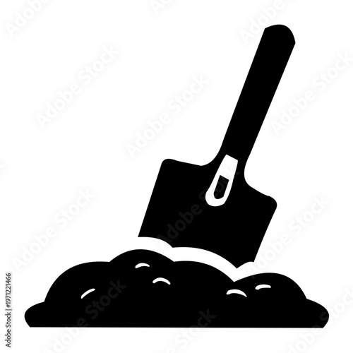 Shovel soil icon gardening tool simple illustration