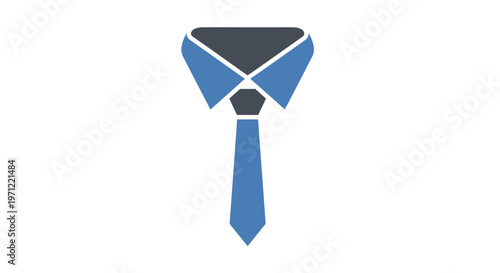 Minimalist representation of a tie and collar, perfect for business or formal wear icon