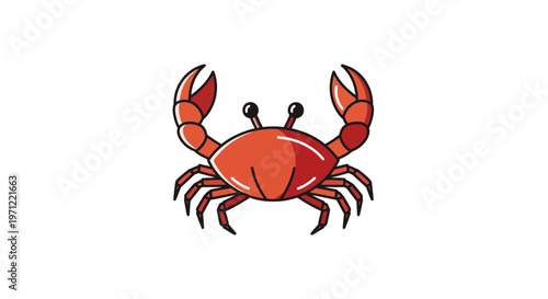 Vibrant illustration of a crab isolated on a white background, perfect for design usage