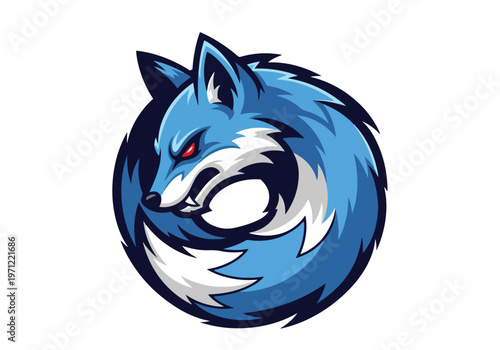 Blue wolf head circle gaming mascot: Gaming logo - Gaming Mascot - esport mascot vector illustration  Logo, Mascot, E-Sport, vector mascot - Mascot Logo