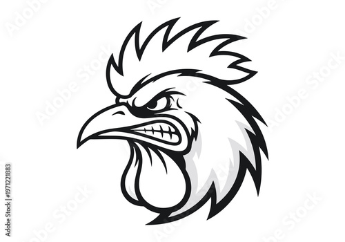 Black and white rooster gaming mascot: Gaming logo - Gaming Mascot - esport mascot vector illustration  Logo, Mascot, E-Sport, vector mascot - Mascot Logo