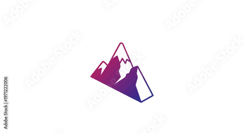 Abstract mountain logo design with vibrant gradient colors against a clean white background