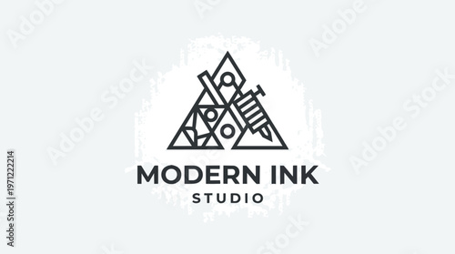 Modern Ink Studio Tattoo Logo.