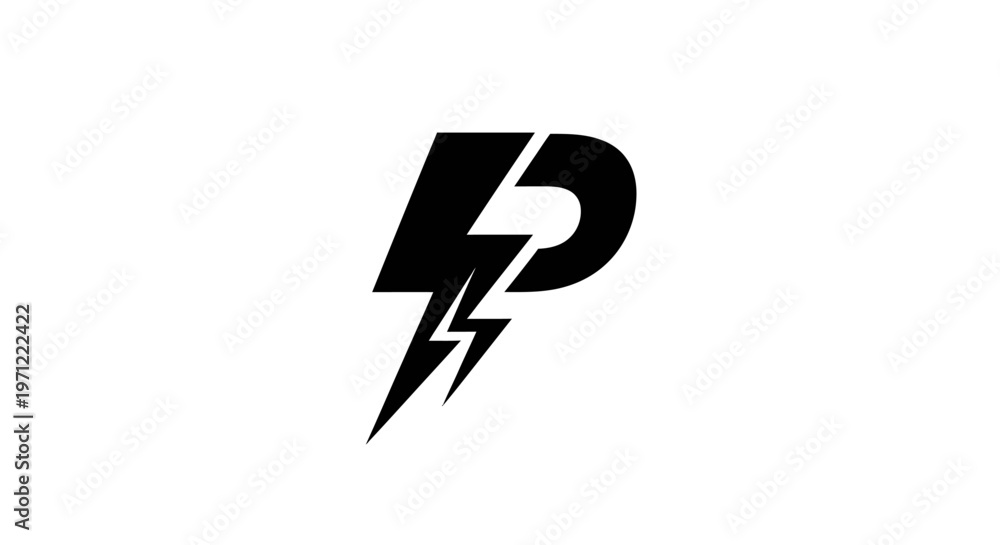 Obraz premium Abstract Electric Logo Design with a Bold and Modern Aesthetic on White Background