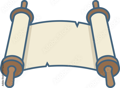 Blank ancient scroll illustration.