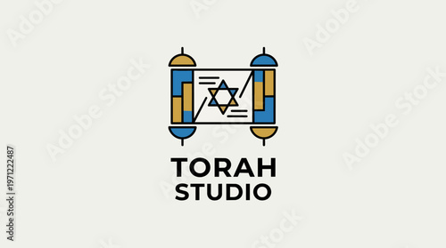 Jewish Torah Scroll Star Symbol.