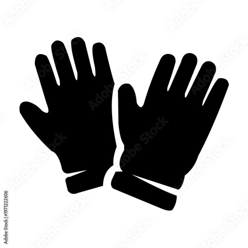 Gardening gloves icon protection tool simple illustration