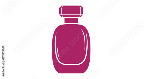 Elegant perfume bottle graphic in vibrant magenta, perfect for fragrance marketing designs
