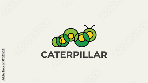 Green Caterpillar Insect Closeup.