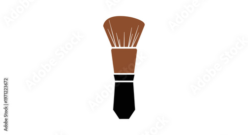 Illustration of a makeup brush, graphic design concept with brown and black colors