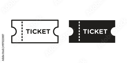 Ticket stub icon concepts pack. icon set vector illustrations eps10